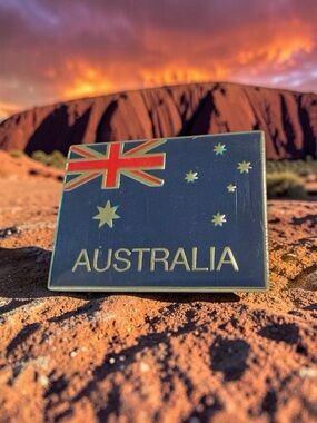 Australia Mini Magnet Navy 1 X 1.25 " Sydney Uluru Travel Souvenir Gift Flag New